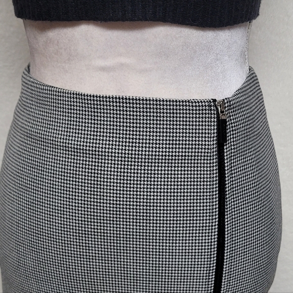 Ralph Lauren Vintage 90s Black Gray Houndstooth Full-zip High Waisted Mini Skirt - Picture 3 of 12
